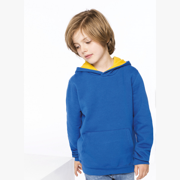Kinder Hooded Sweatshirt Kariban met gecontrasteerde capuchon