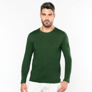 T-shirt Kariban ronde hals met lange mouwen
