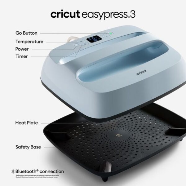 Cricut Easypress 3 Large 10 x 12 inch (25,4 cm x 30,48 cm) inclusief gratis flexpakket - Afbeelding 2