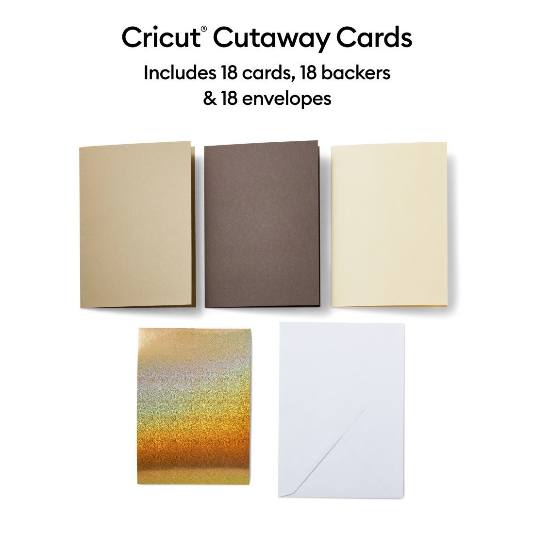 Cricut Cutaway Cards Neutrals Sampler R10 18pcs 2009485 - Afbeelding 2