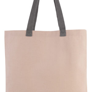 Platte shopper van canvas met contrasterend hengsel - Afbeelding 4