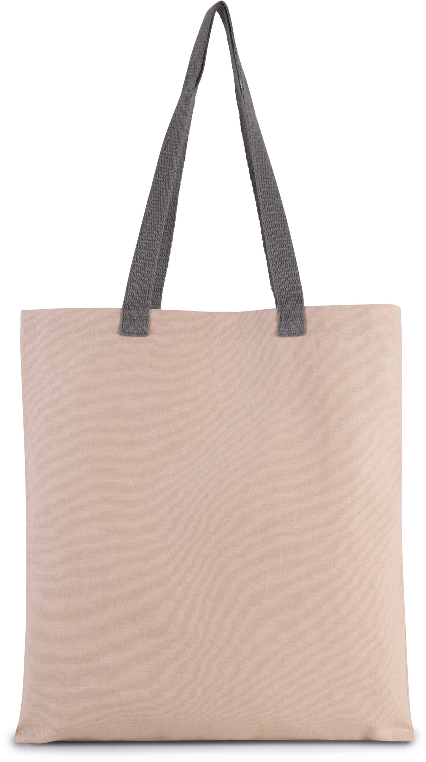 Platte shopper van canvas met contrasterend hengsel - Afbeelding 4