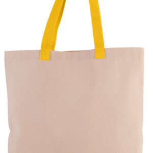 Platte shopper van canvas met contrasterend hengsel - Afbeelding 2