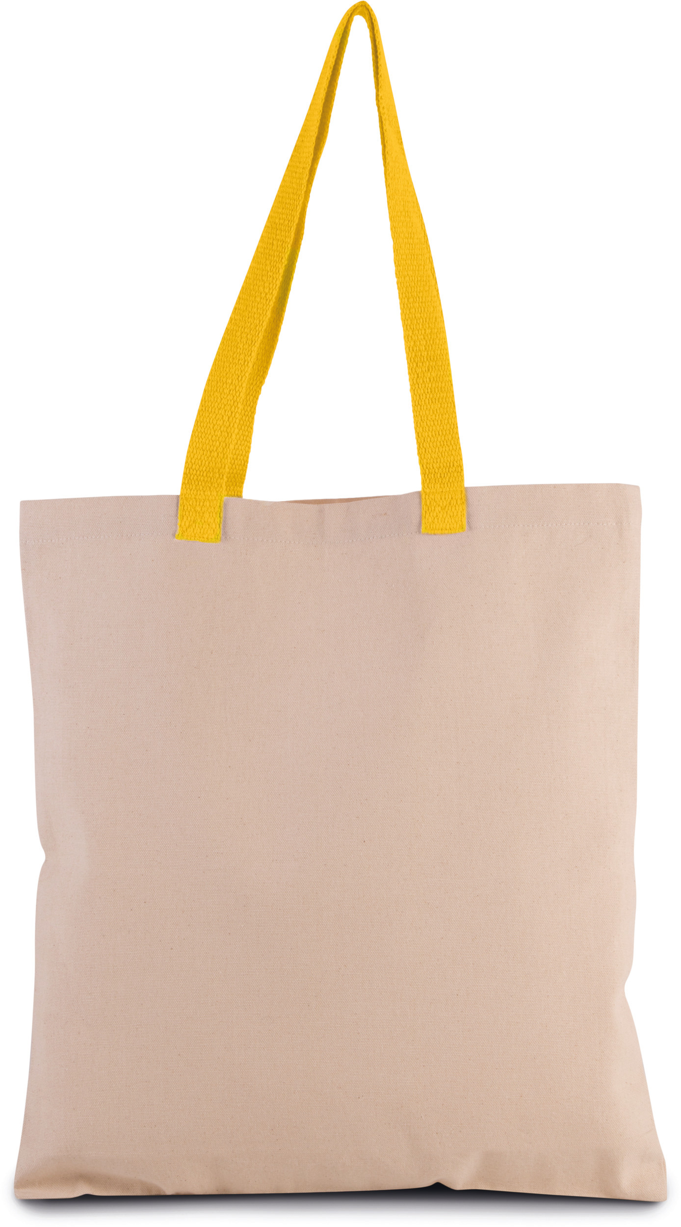 Platte shopper van canvas met contrasterend hengsel - Afbeelding 2