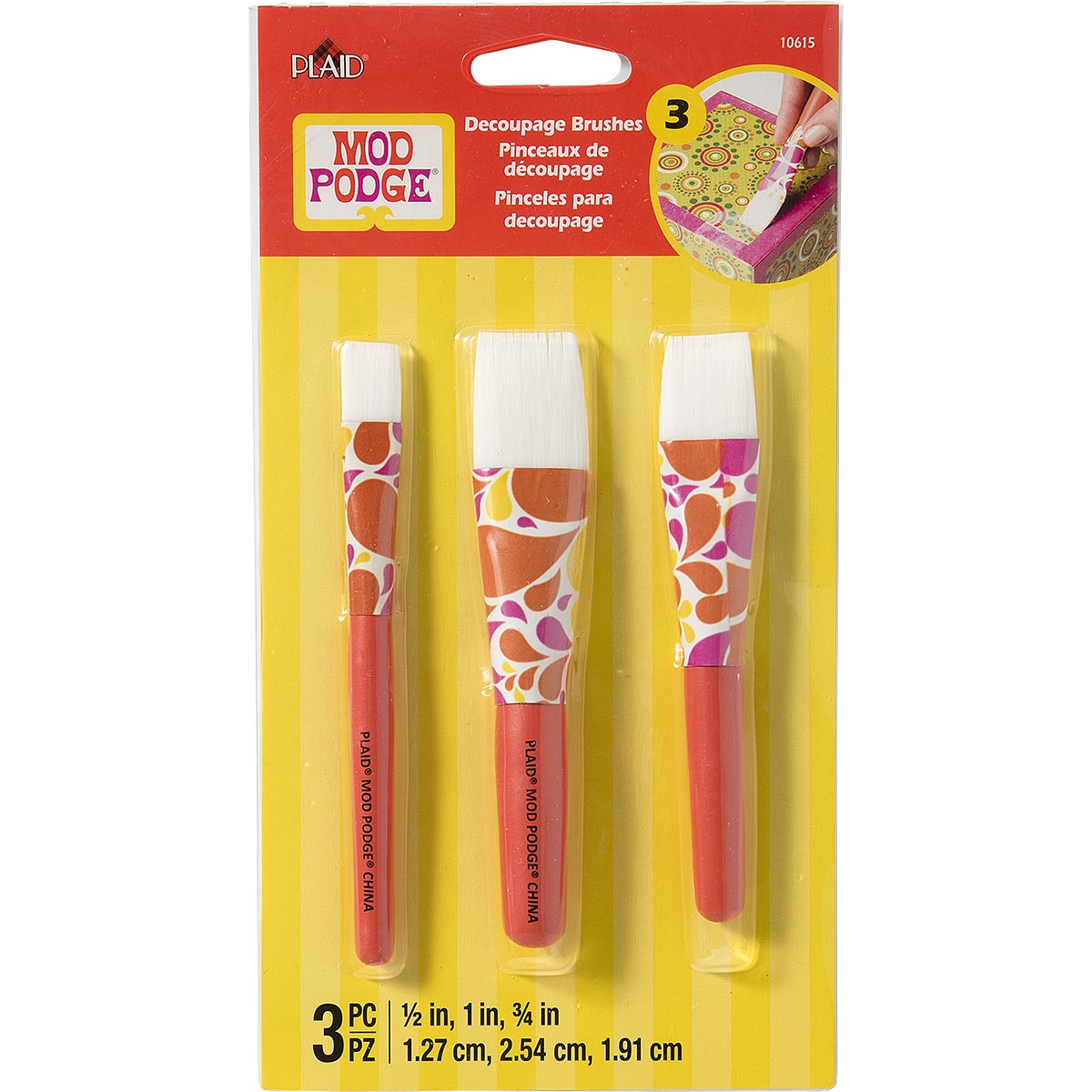 Mod Podge Decoupage Kwasten 3stuks