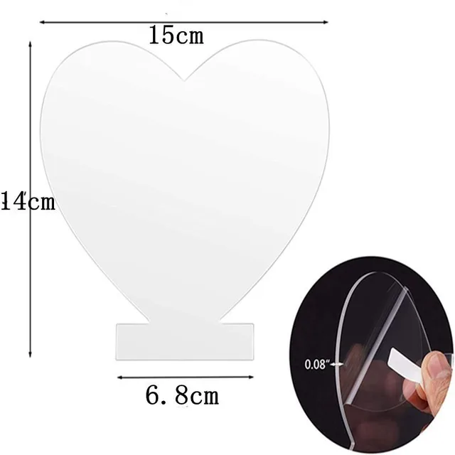 Acryl Plaatje t.b.v. Led Lampje Hart
