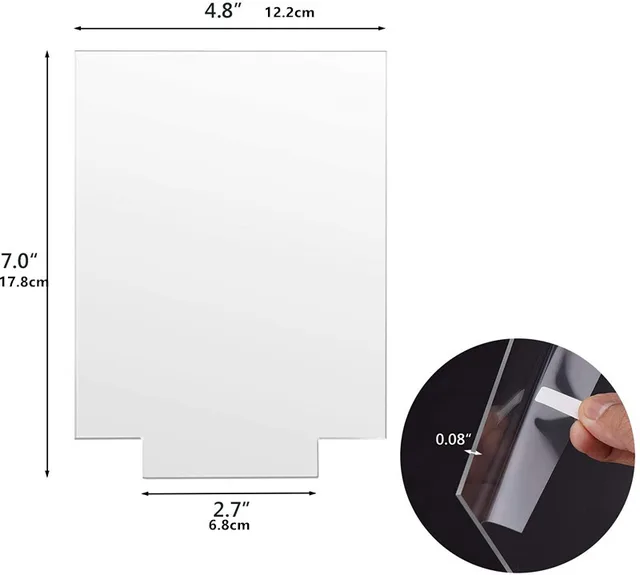 Acryl Plaatje t.b.v. Led Lampje Rechthoek