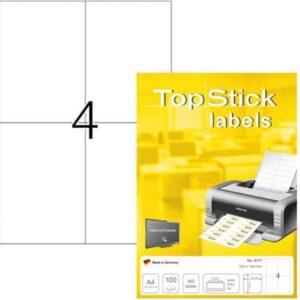 Printbare Stickervellen Wit A4 - 100 vel a 4 stuks 105 x 148mm